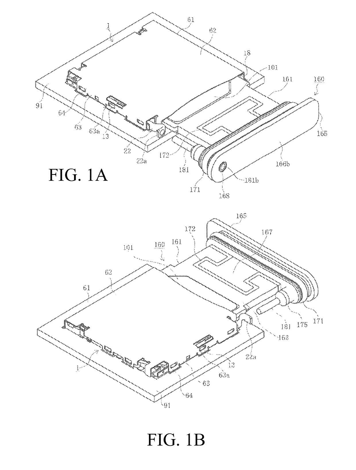 Card holding member and card connector set