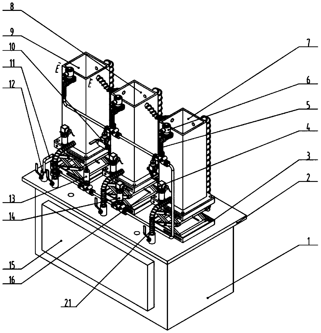 Liftable small-sized process control experiment teaching device