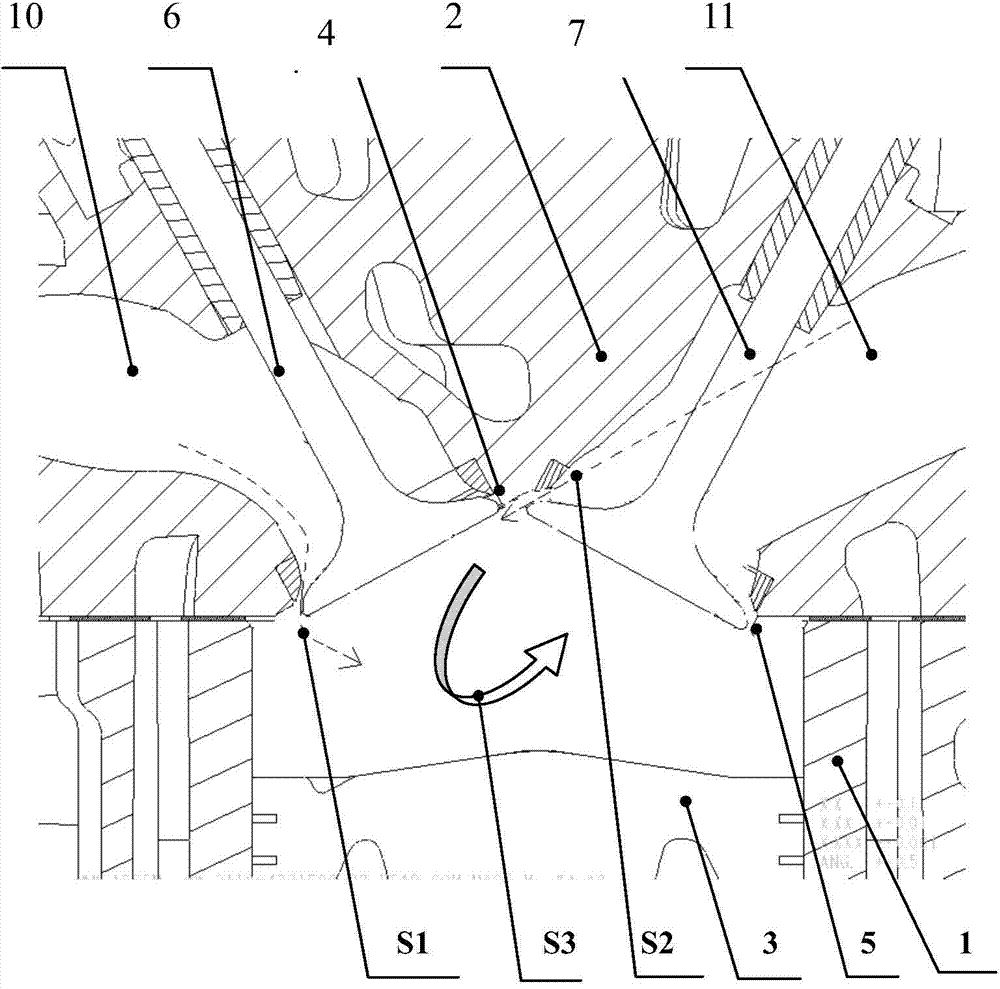 Cylinder cover with shielding wall structure, manufacturing method and engine