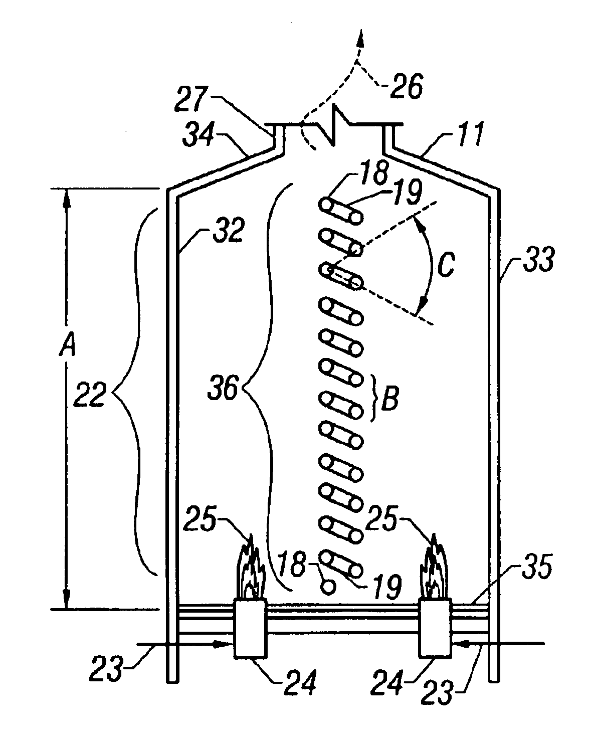 Alternate coke furnace tube arrangement