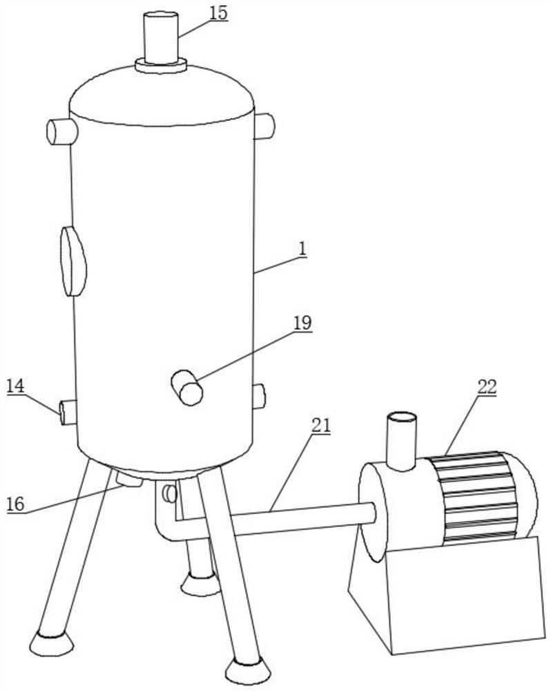 A double-effect combined inverted conical graphite falling film evaporator