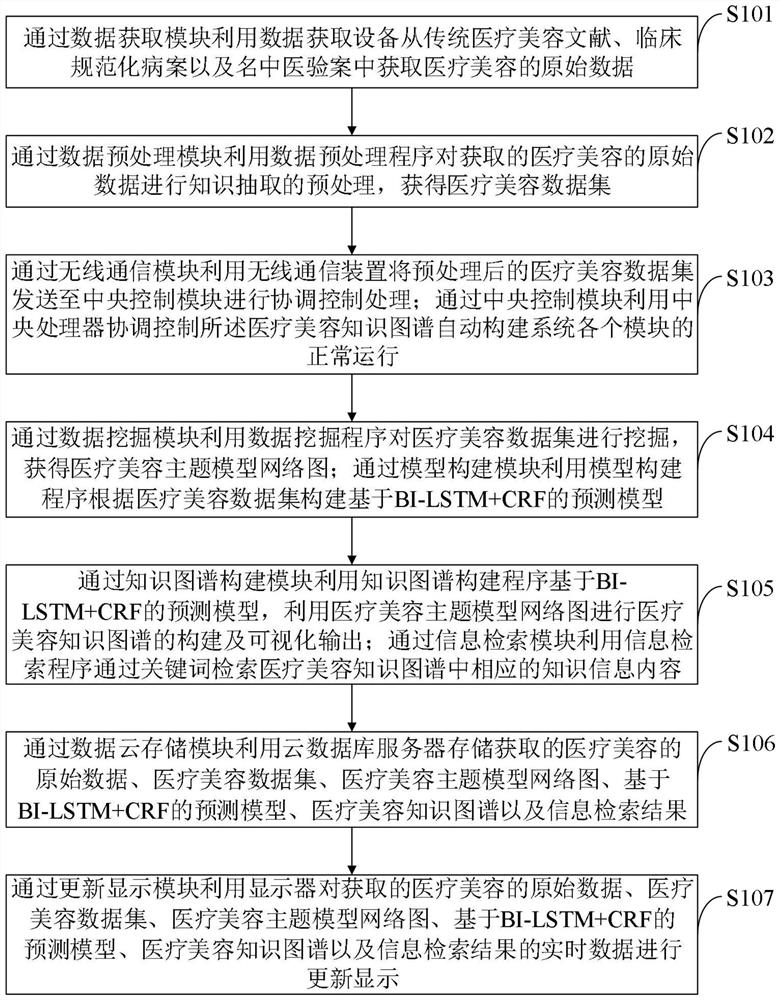 Medical beauty knowledge graph automatic construction system, method, device and terminal