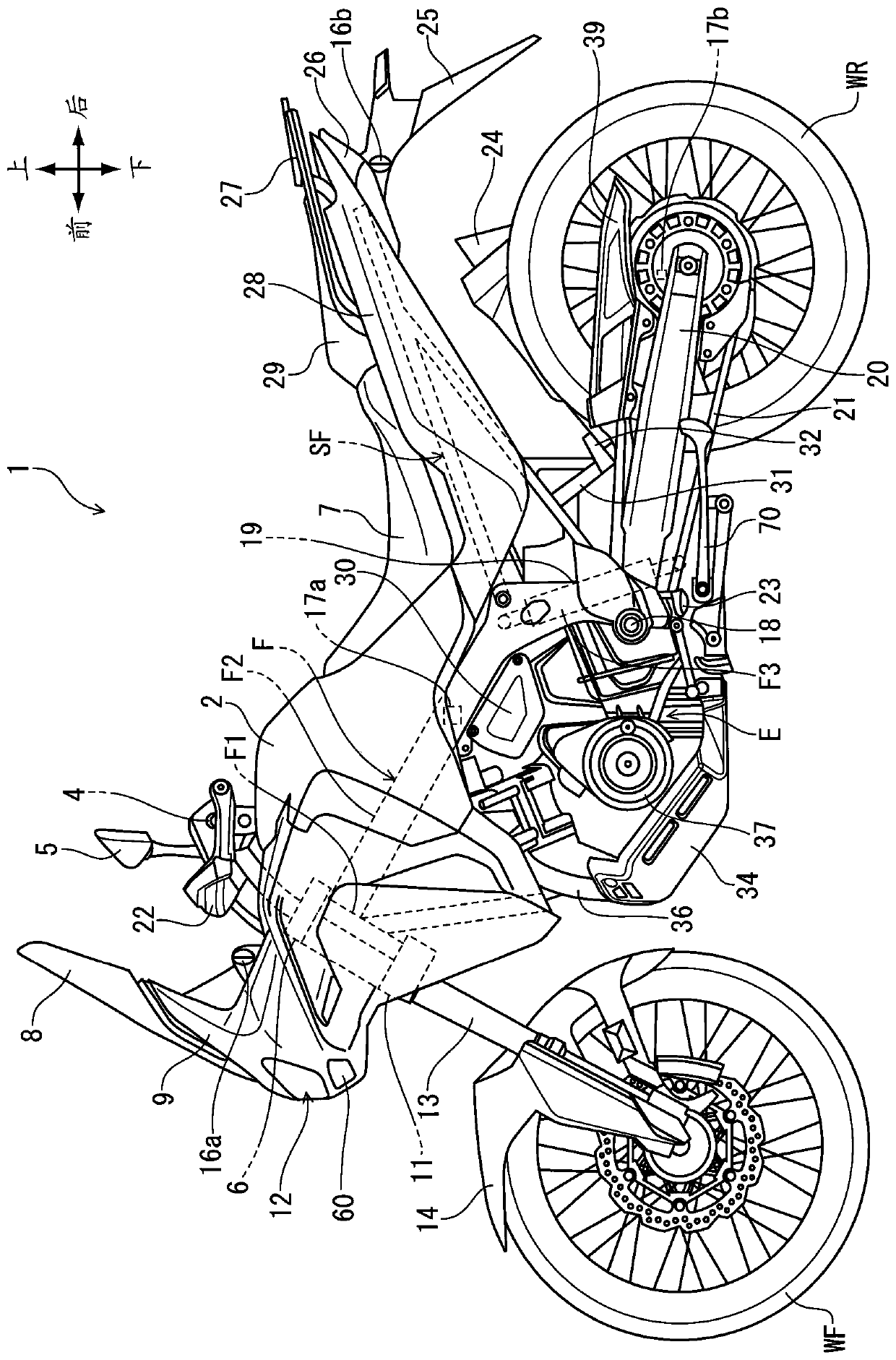 Seat frame for motorcycle