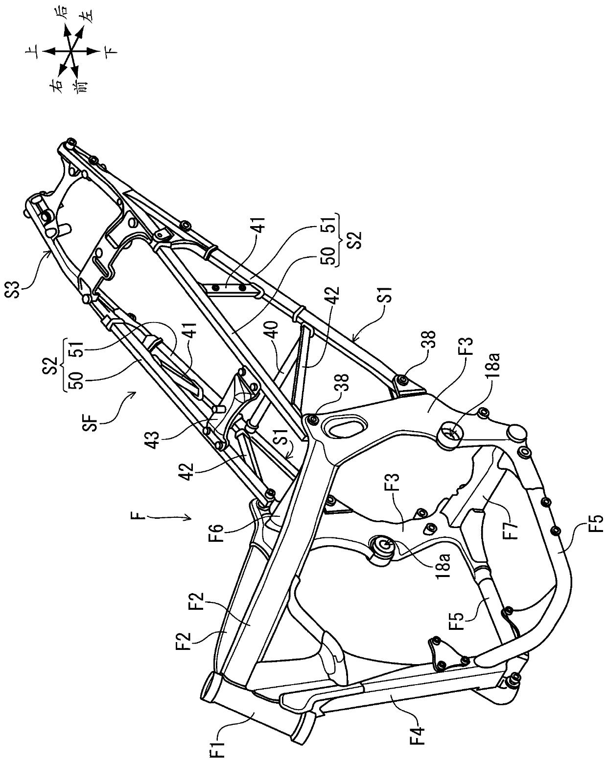 Seat frame for motorcycle