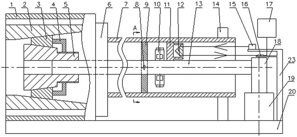 Deep-hole machining online deviation rectifying device based on laser detection principle