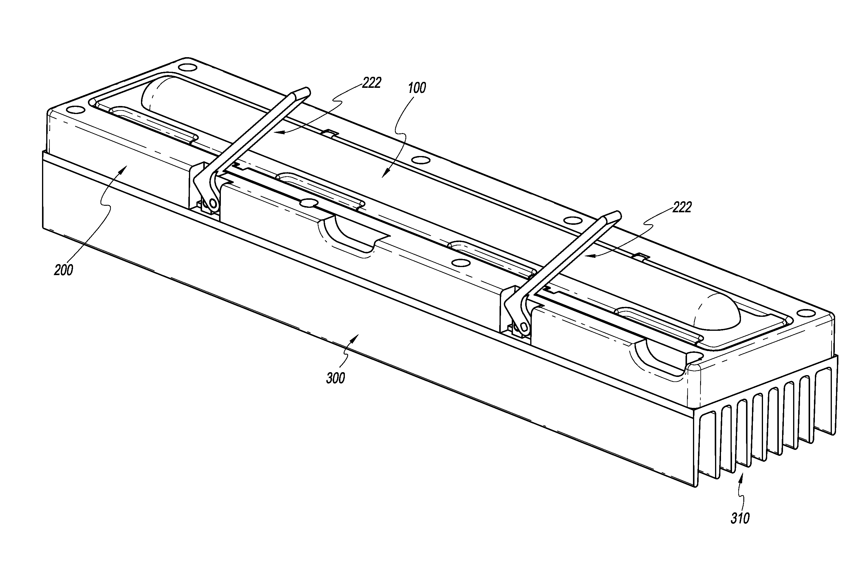 Linear LED module and socket for same