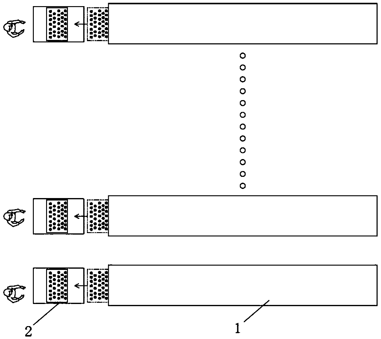 Semi-automatic harvesting and producing line for soilless cultivated vegetables