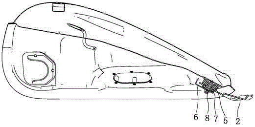 Rear installation structure of motorcycle fuel tank