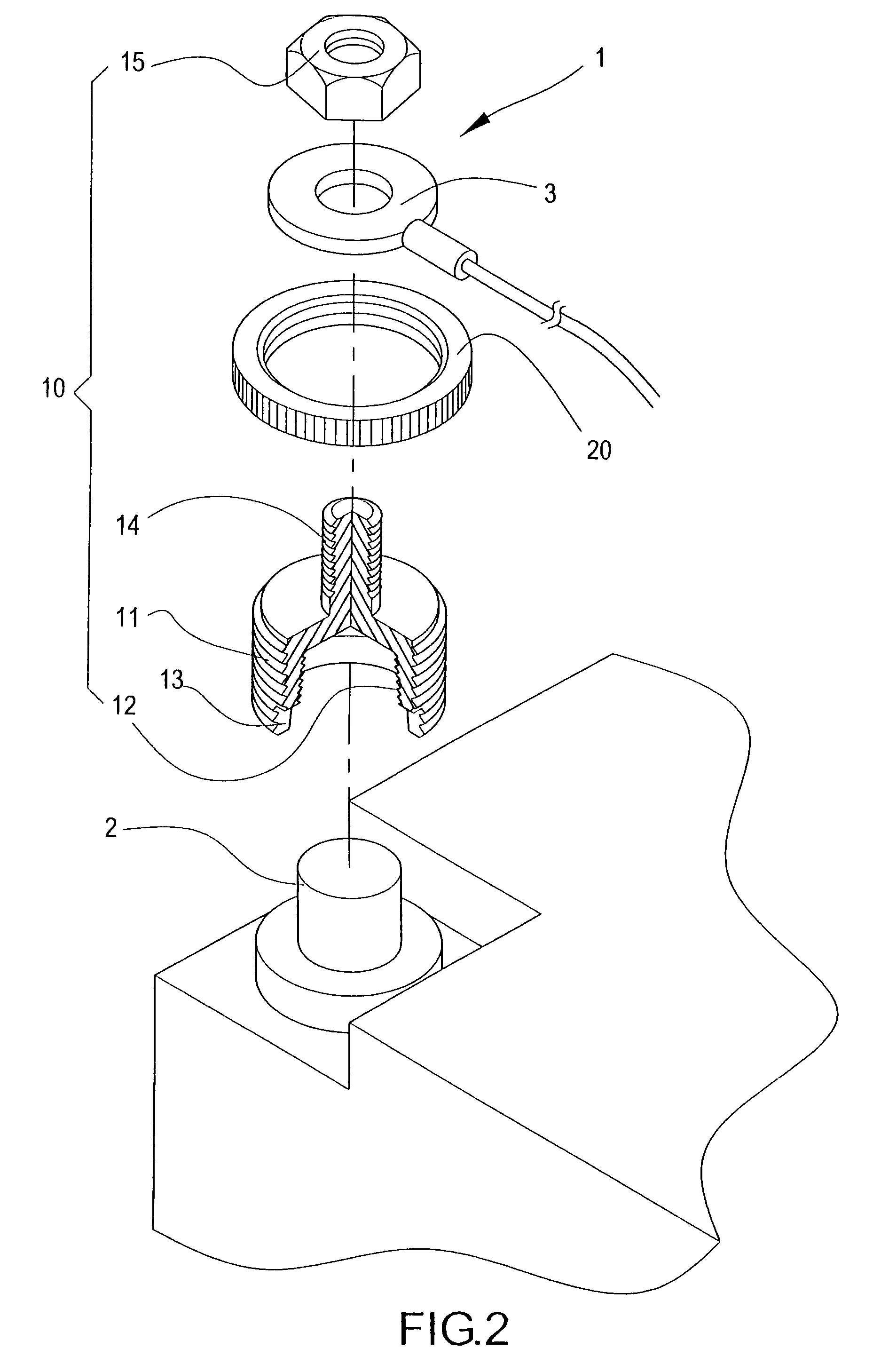 Car battery post fixing structure