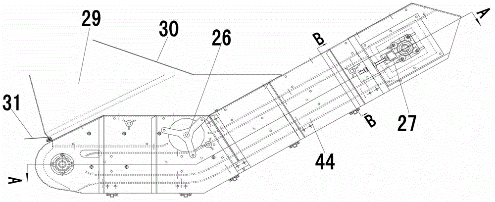 Sugarcane combine-harvester with novel conveying manner