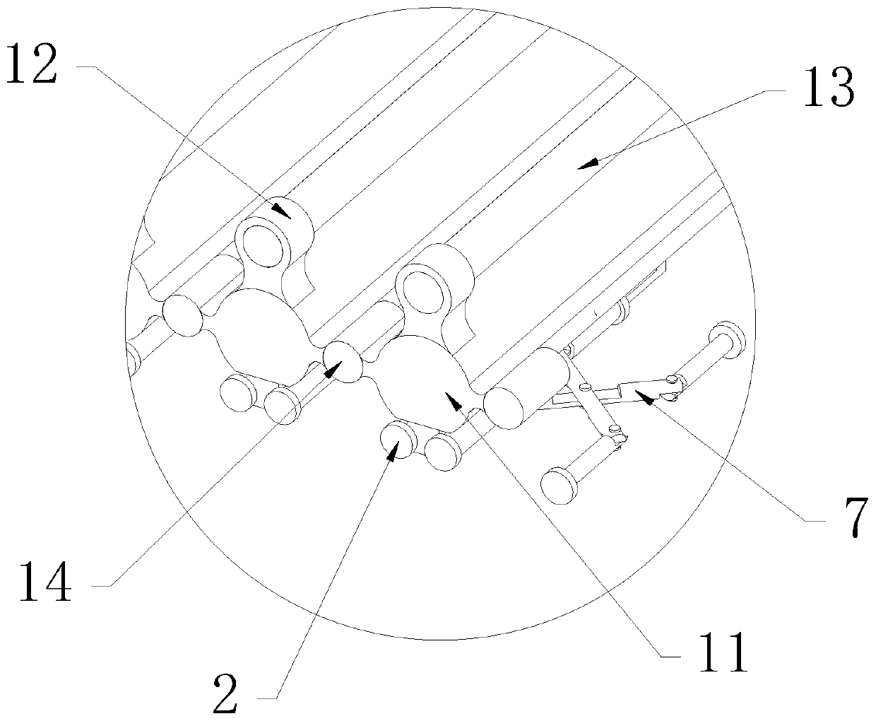 Arc-shaped door core plate bending device