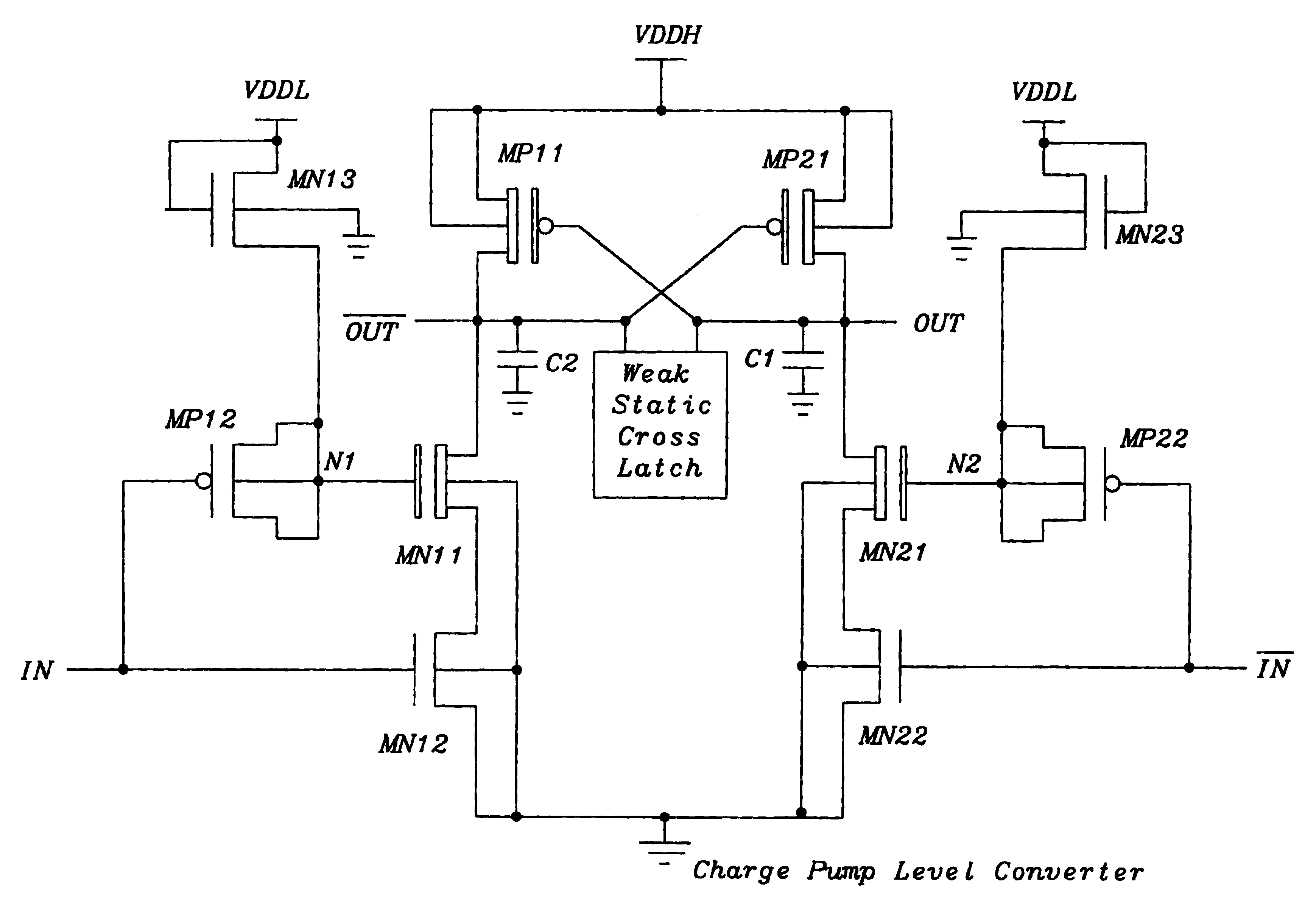 Charge pump level converter (CPLC) for dual voltage system in very low power application