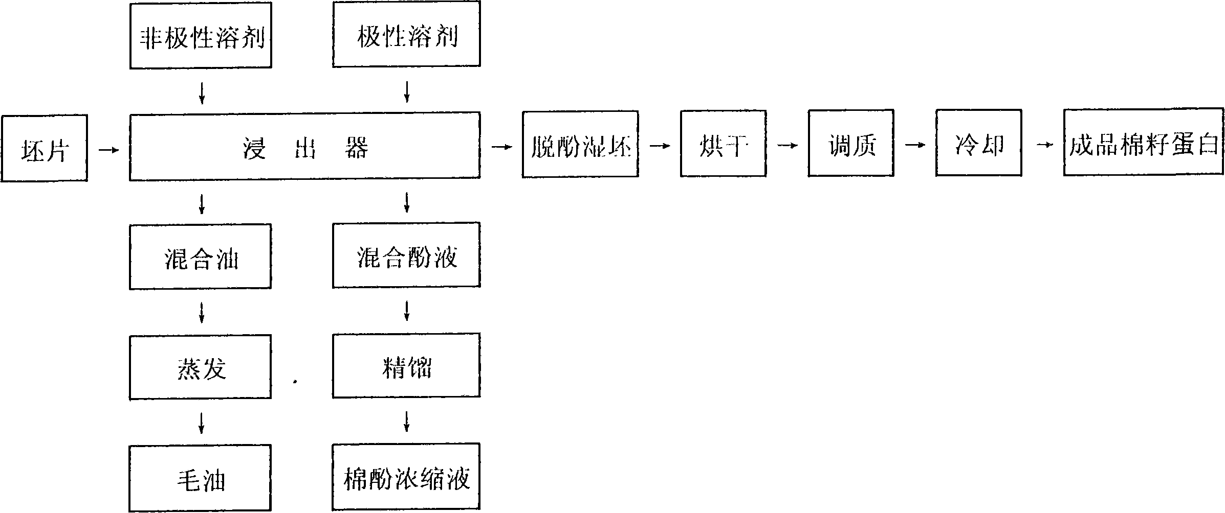 Extraction method for dephenolize cotton seed protein