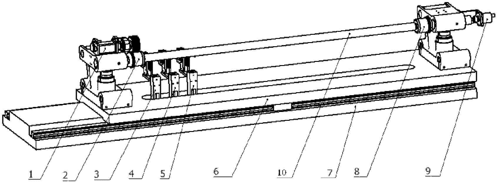 Radial runout measuring method for straightening machine long axis workpiece, and device thereof