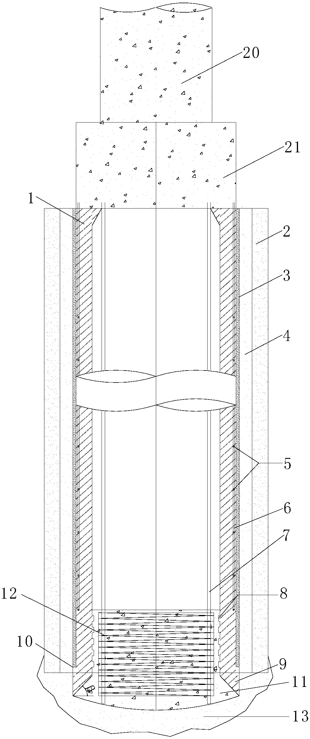 A super-large-diameter hollow independent composite pile foundation and its construction method