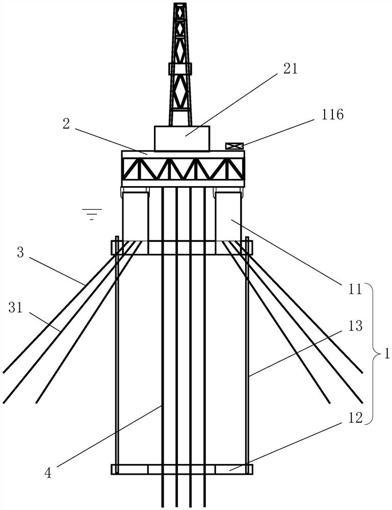 A deep-water floating multifunctional dry tree semi-submersible platform and its offshore installation method