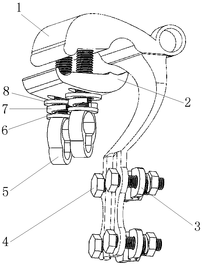 Easy-to-operate permanent fastening large-load live wire connection clamp