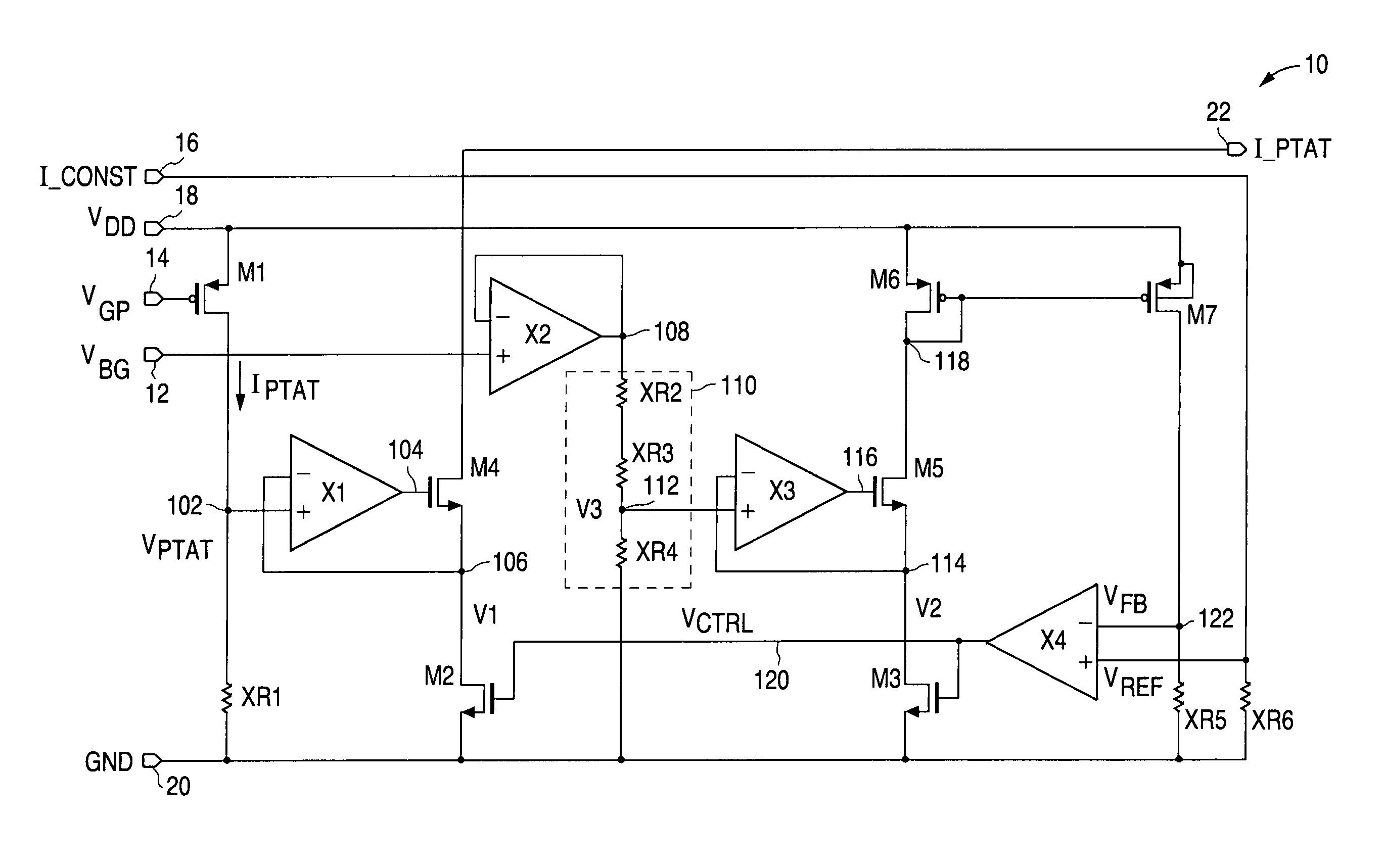 Precision PTAT current source using only one external resistor