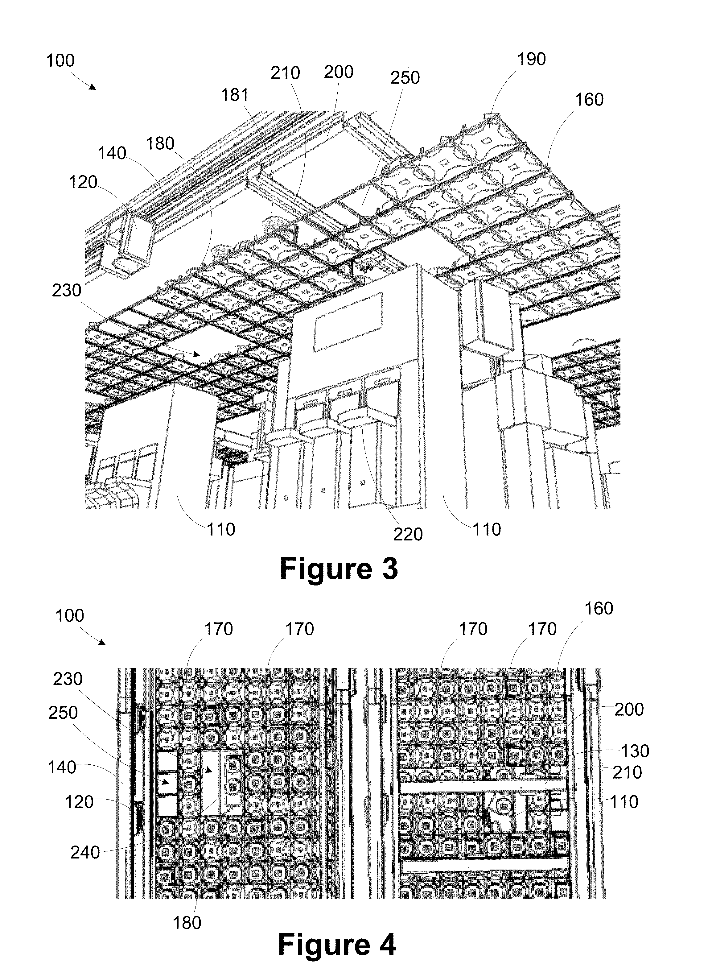 Overhead substrate handling and storage system