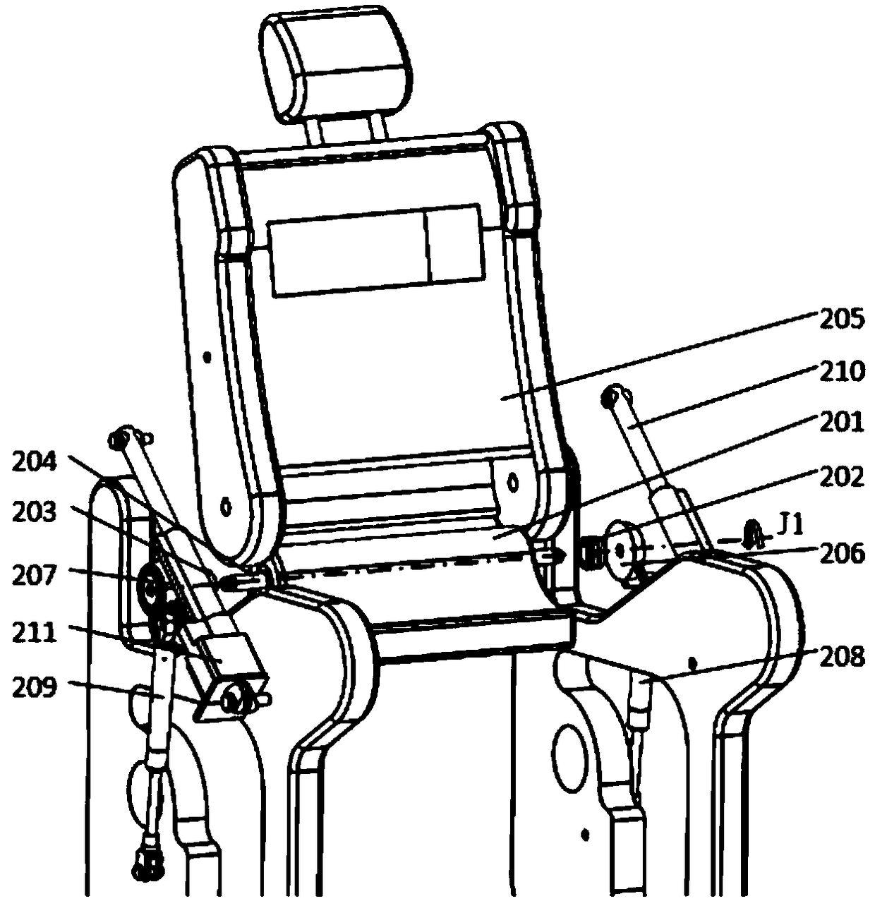 Seat-type robot assisting device for four-limb stretching recovery