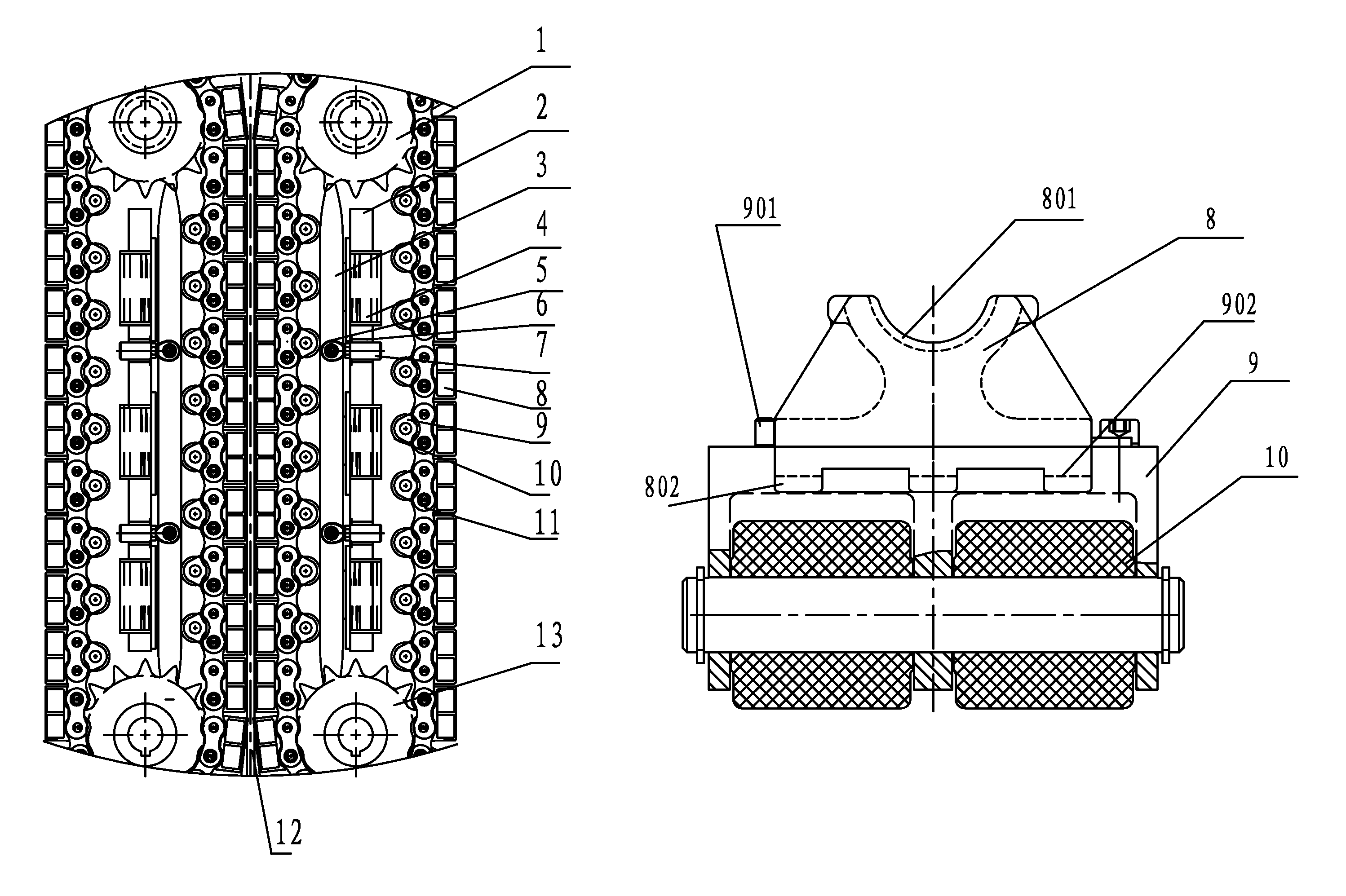Floating clamping device for injection head of continuous oil pipe