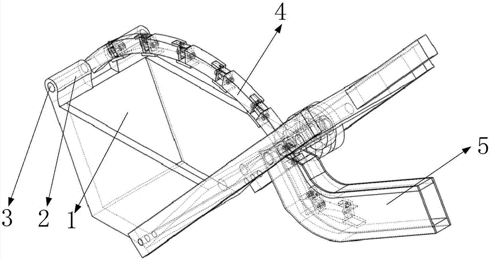 Curved-rail-driven excavator bucket capable of adjusting earth excavating direction