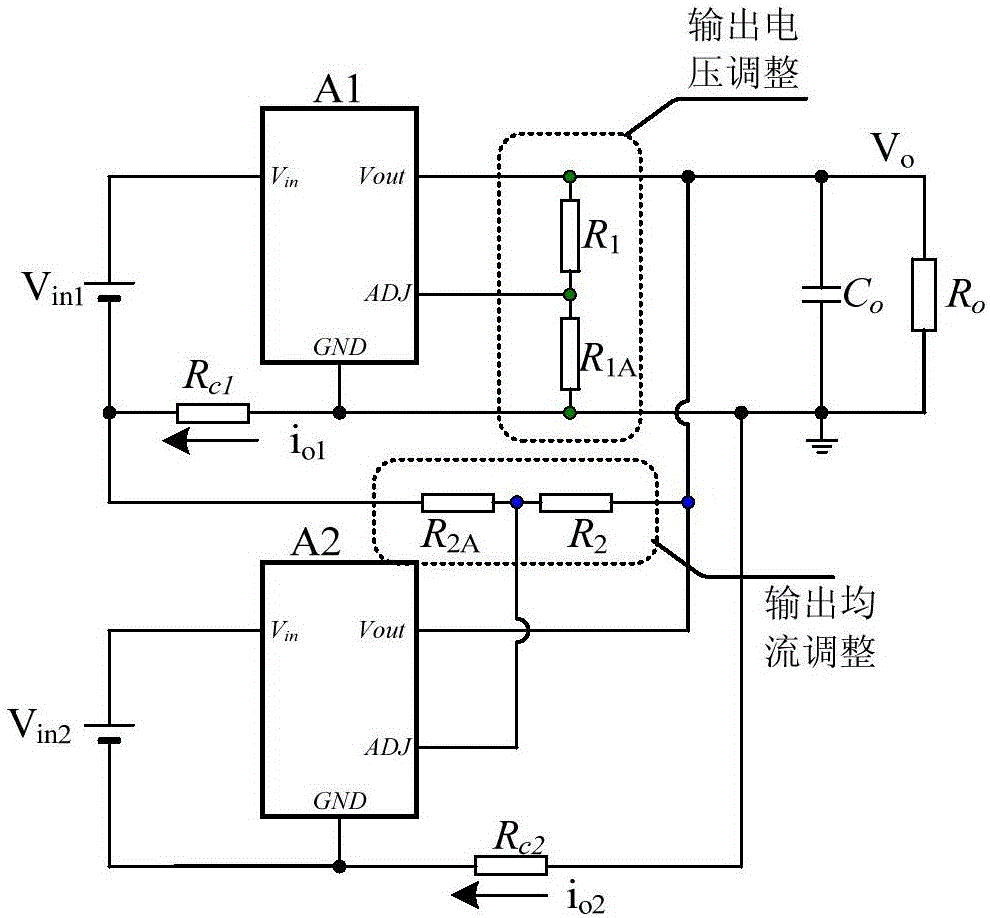 Current-sharing control circuit used for output and parallel connection of two paths of power supply modules