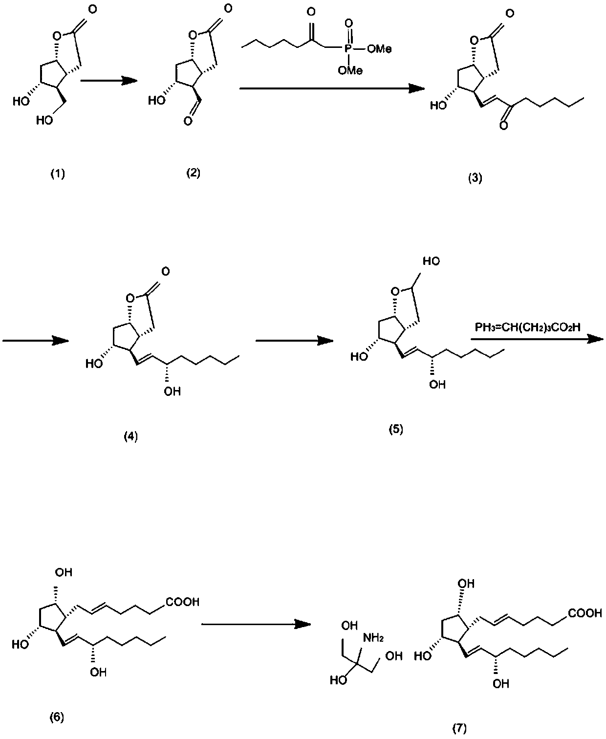 Synthetic method of trometamol prostaglandin f2α