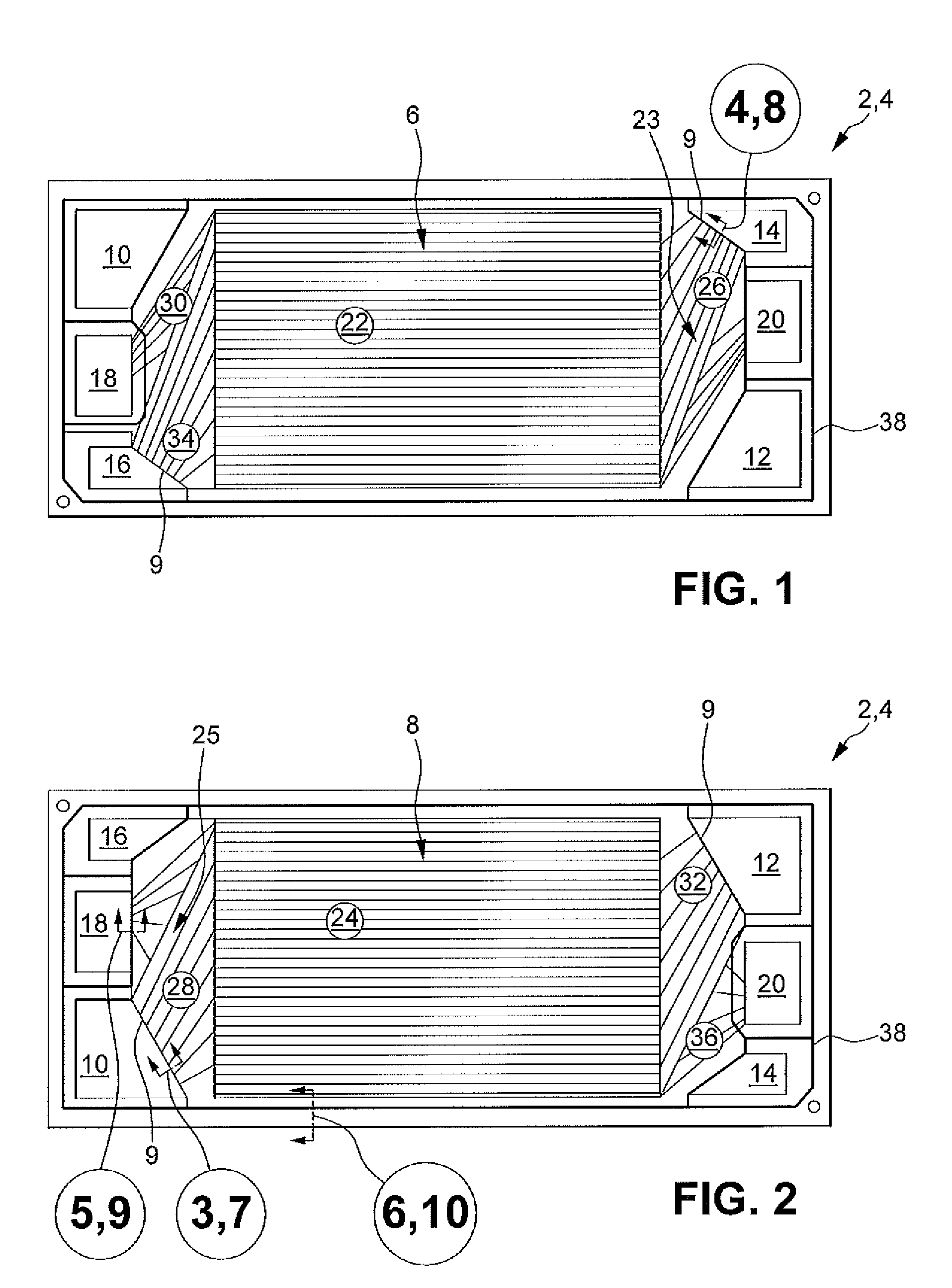 Conductive porous spacers for nested stamped plate fuel cell
