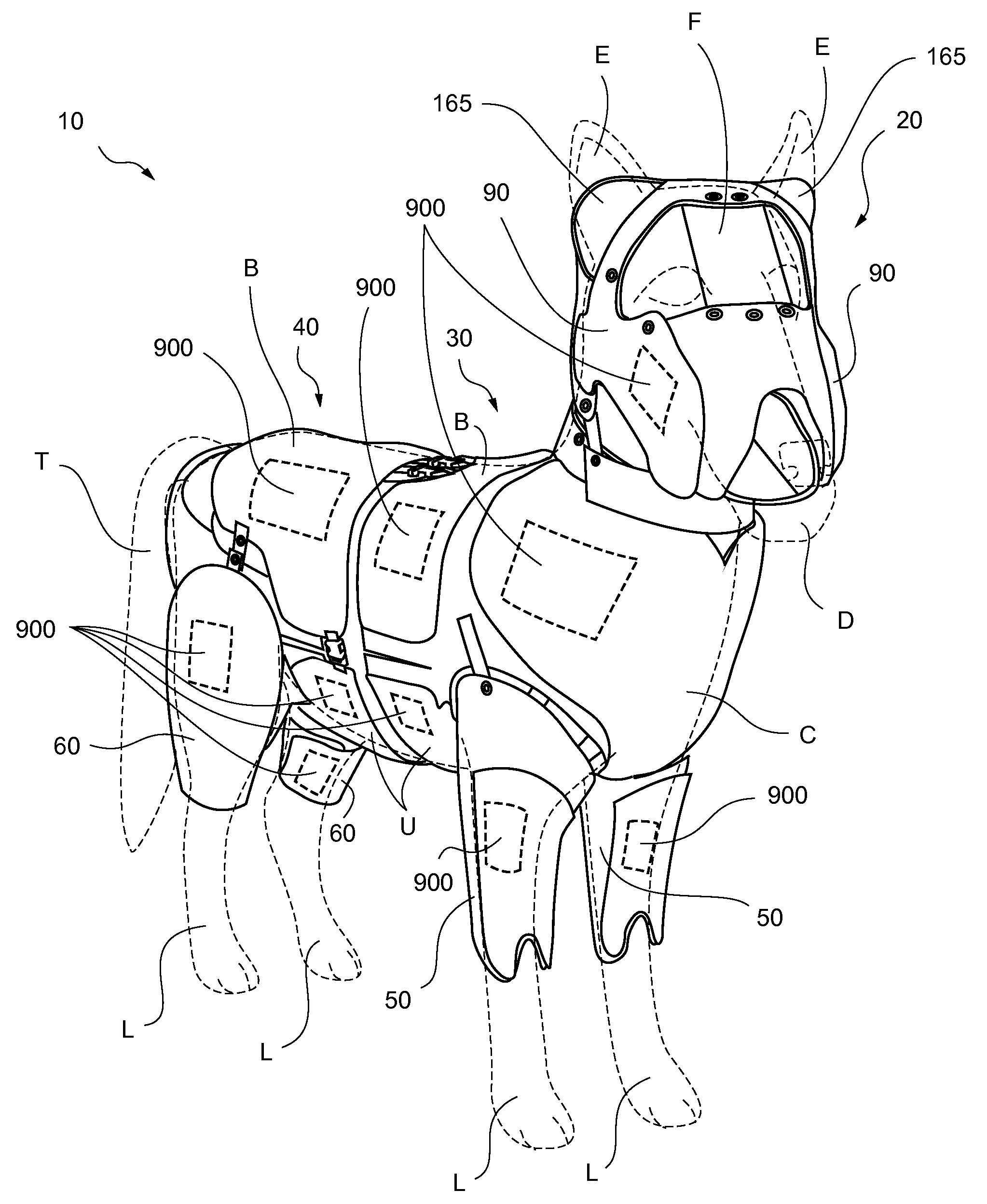 Canine protective suit and method of use thereof