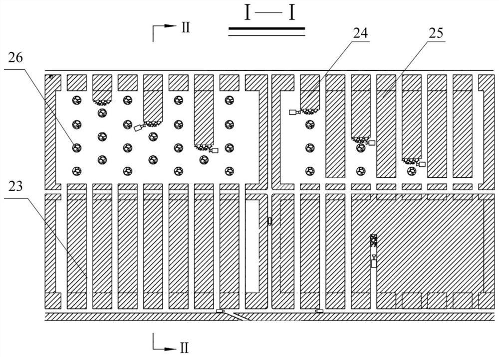 A kind of room-pillar mining method of artificial waste stone ore pillar in gently inclined ore body