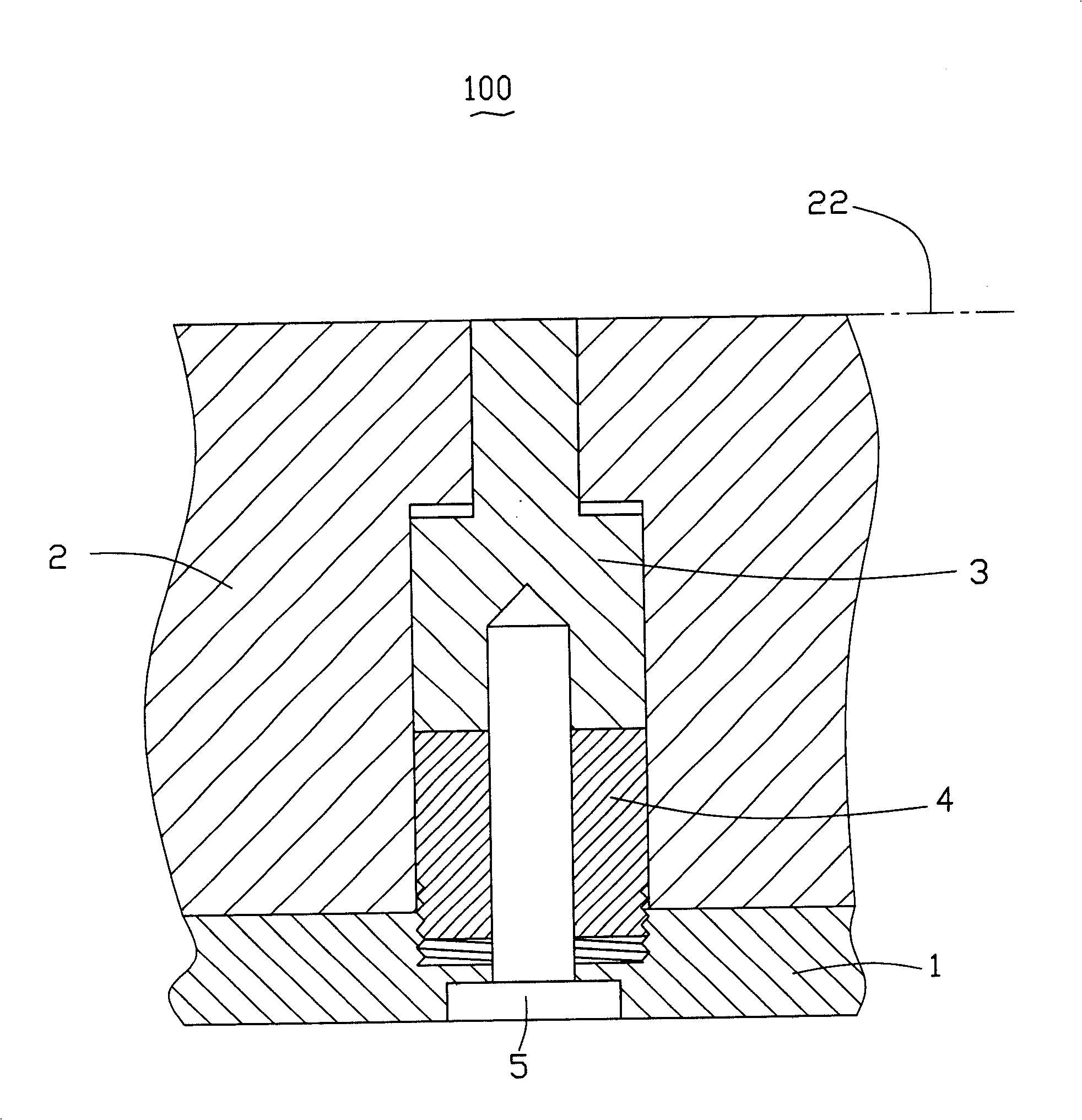 Height adjusting device for inlaid piece of mould