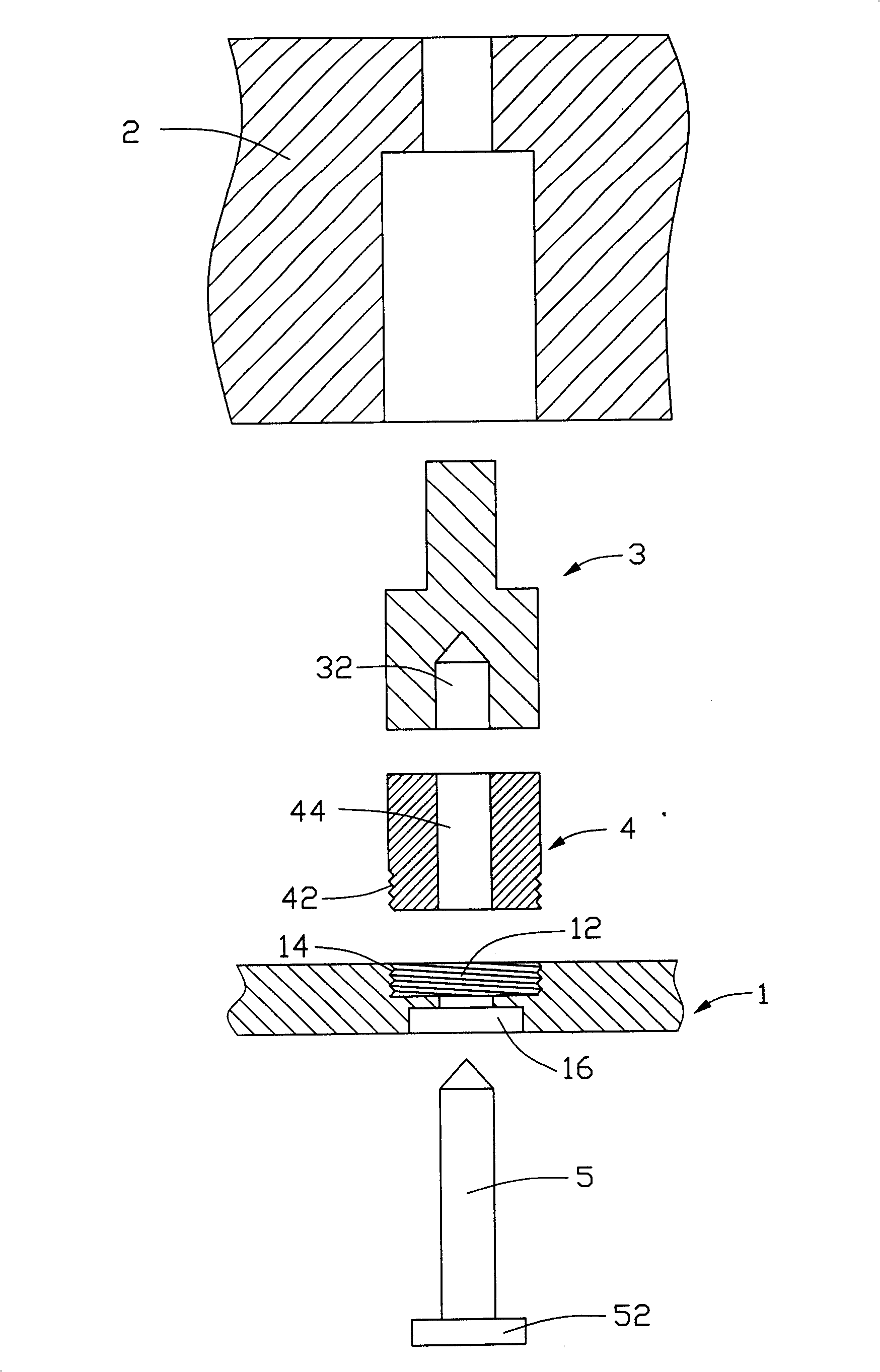 Height adjusting device for inlaid piece of mould