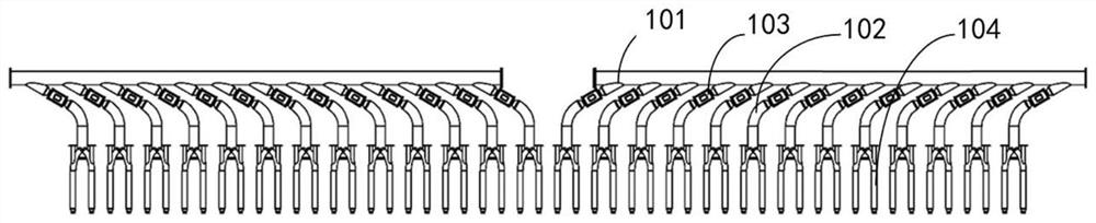 Branch pipe type sludge uniform distribution device and garbage incinerator