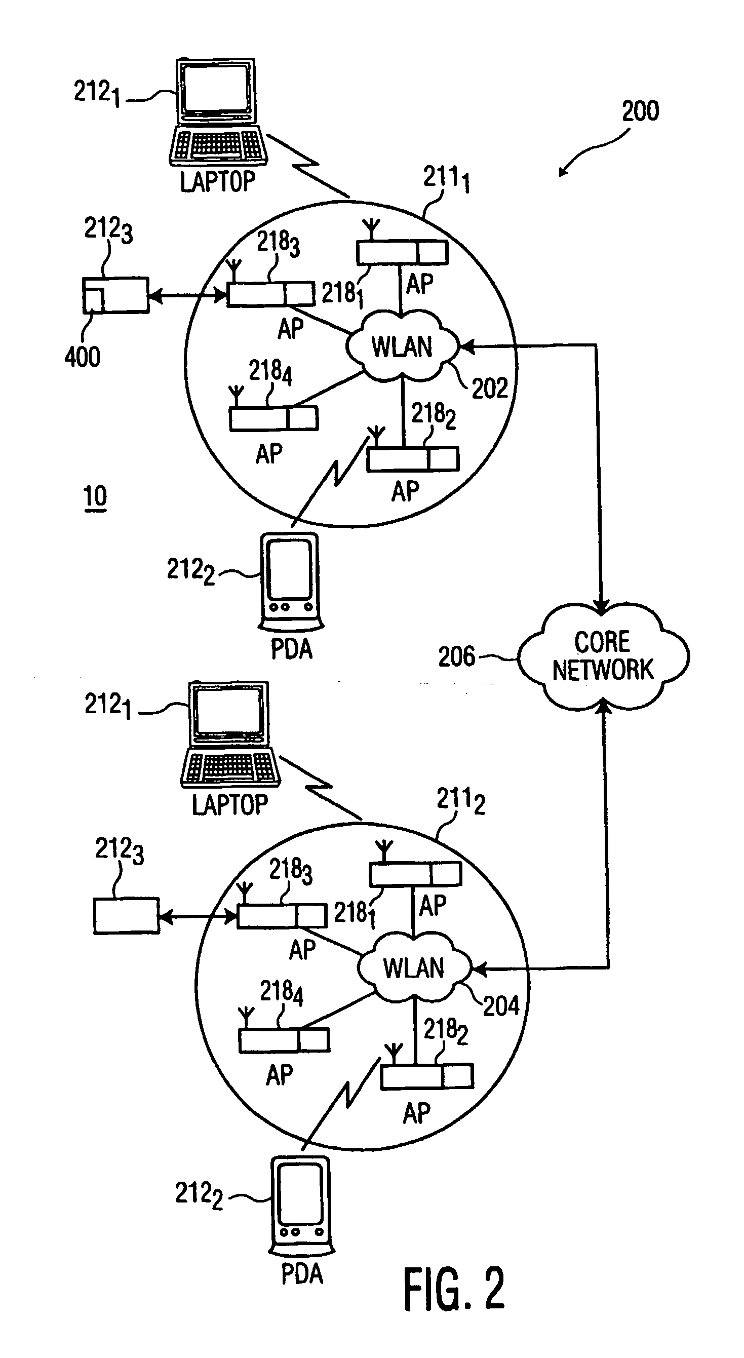 Method and apparatus for handing off a mobile terminal between a mobile network and a wireless lan
