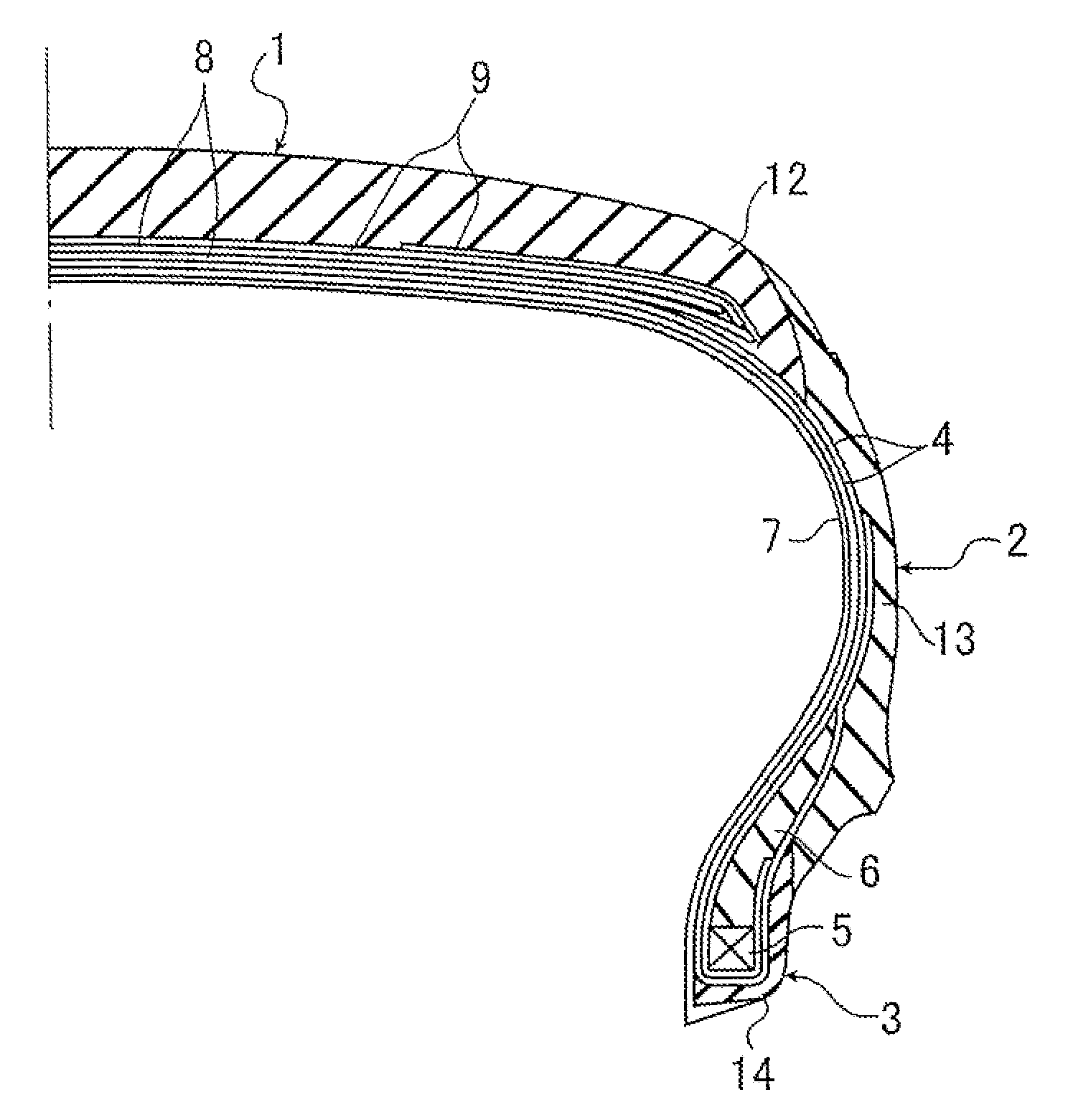 Rubber composition and pneumatic tire using same