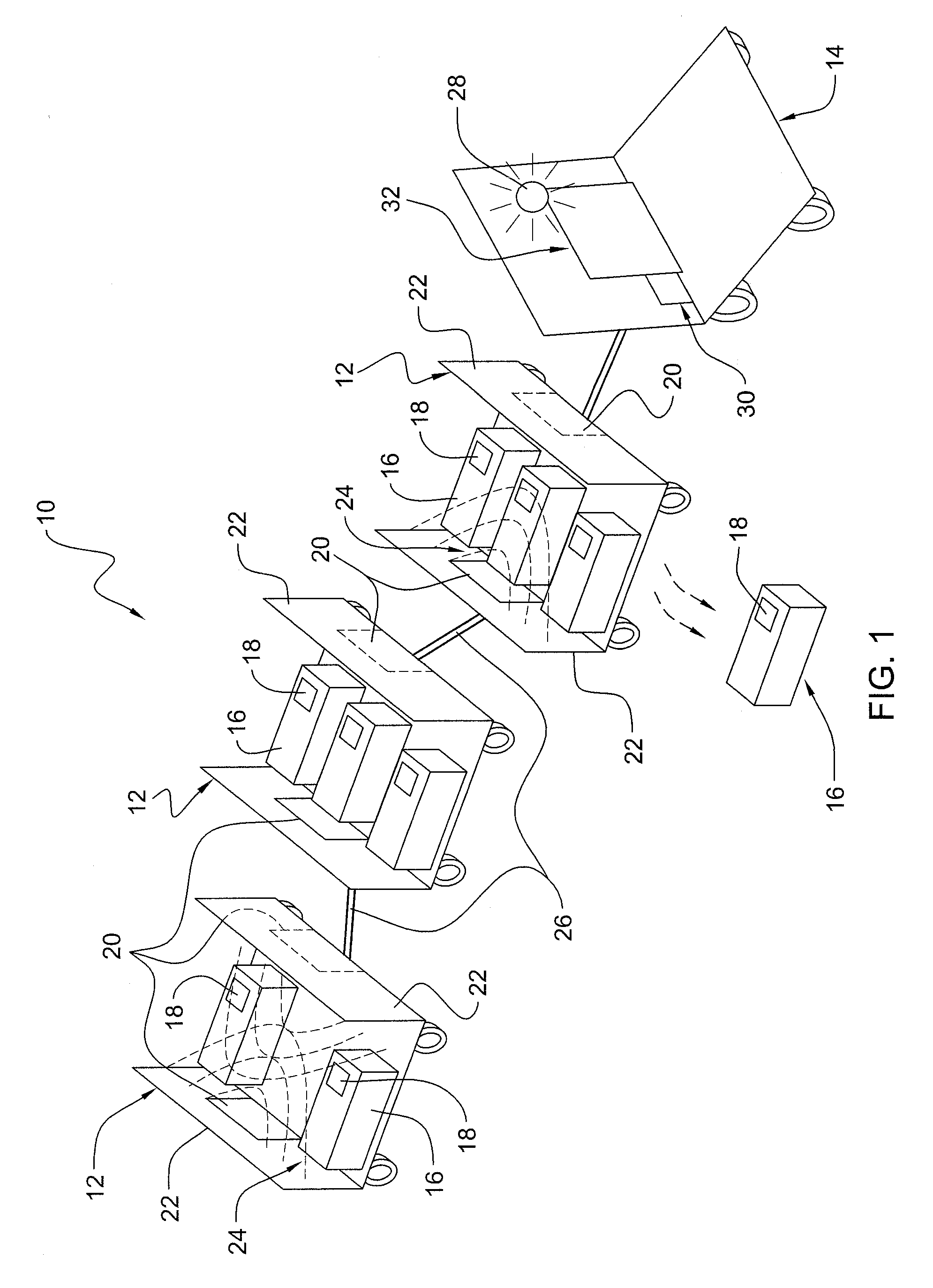 Detector system for detecting cargo items falling during transport and method for retrieval thereof