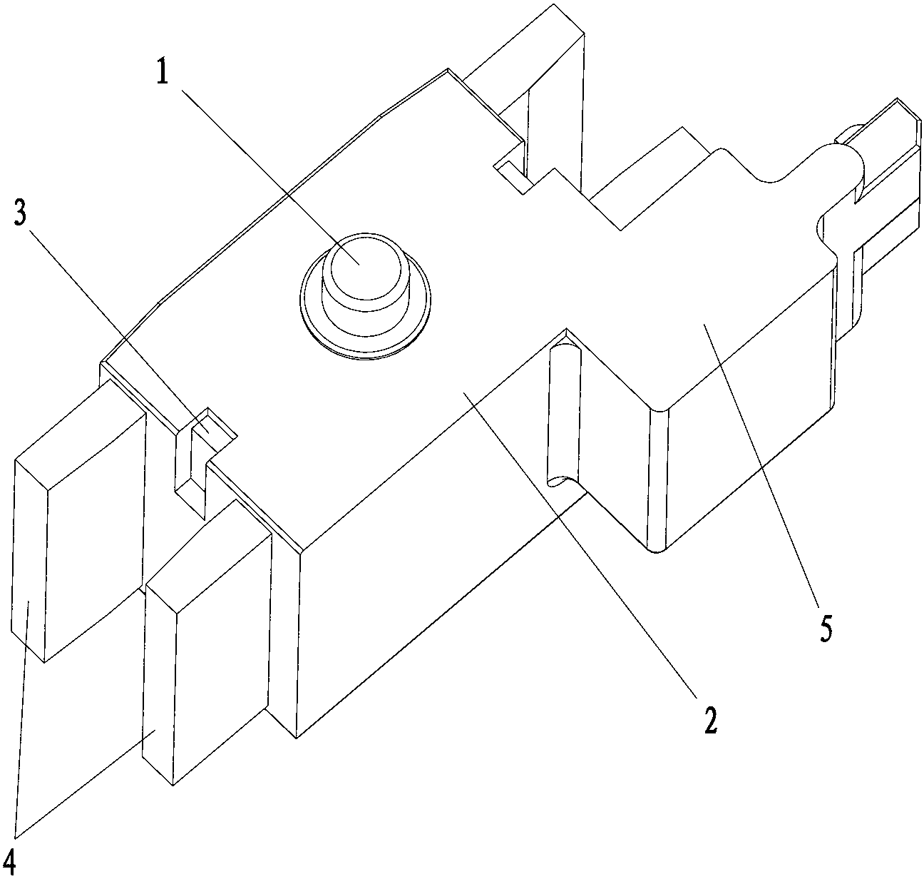 Rectangular rotary armature component for increasing rotatory inertia for magnetic latching relay