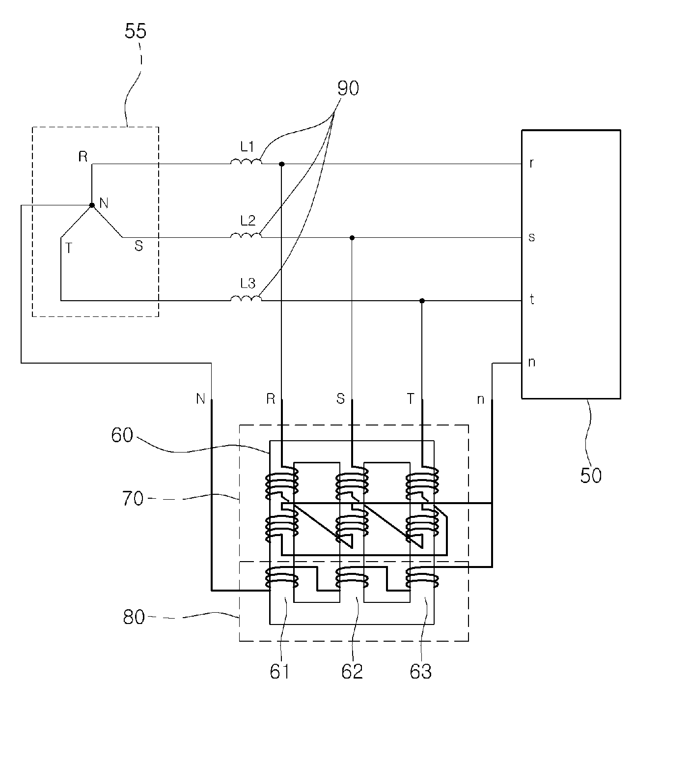 Device for Reducing Harmonics in Three-Phase Poly-Wire Power Lines