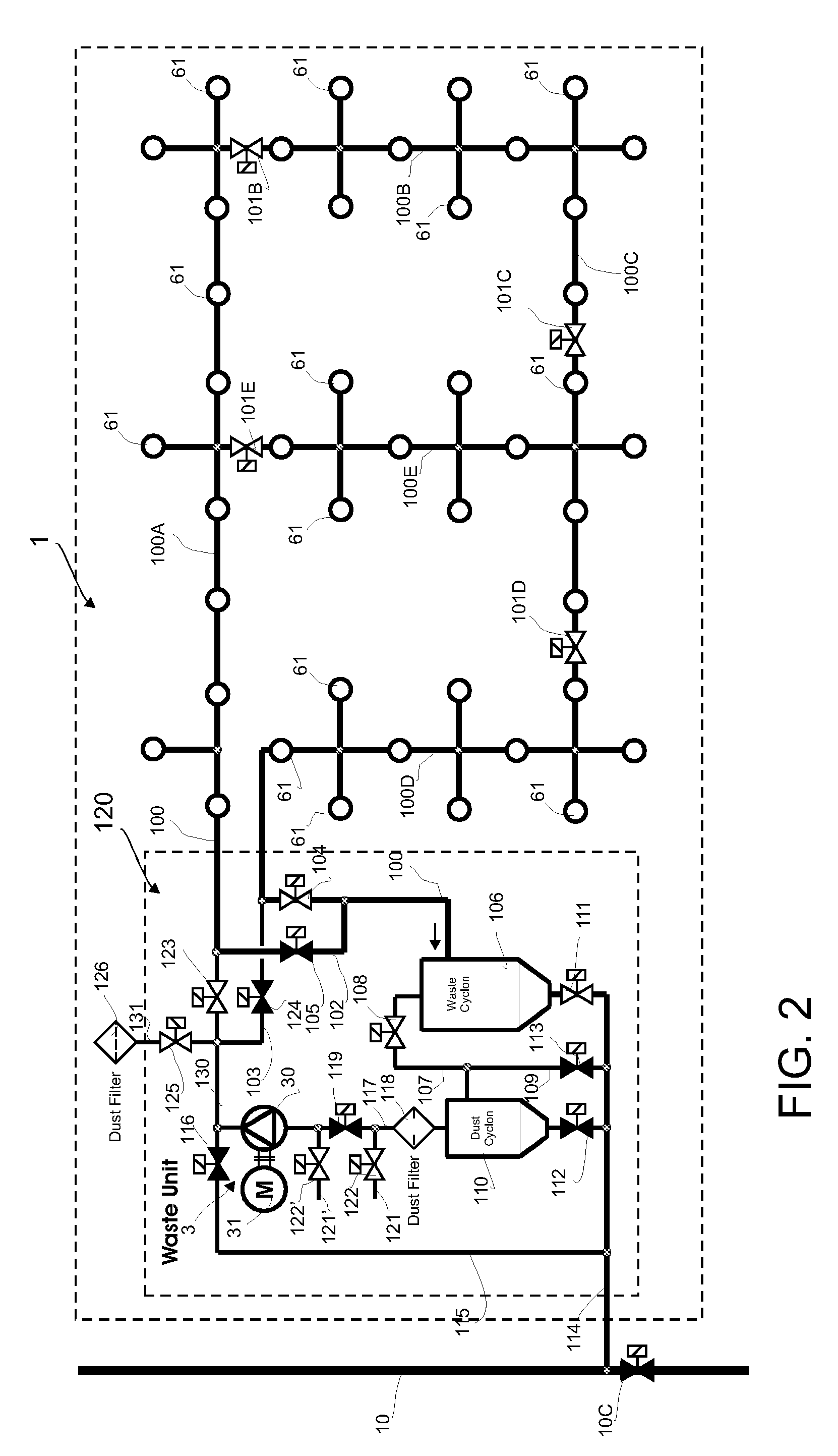 Method and apparatus in a pneumatic material conveying system, and a waste conveying system