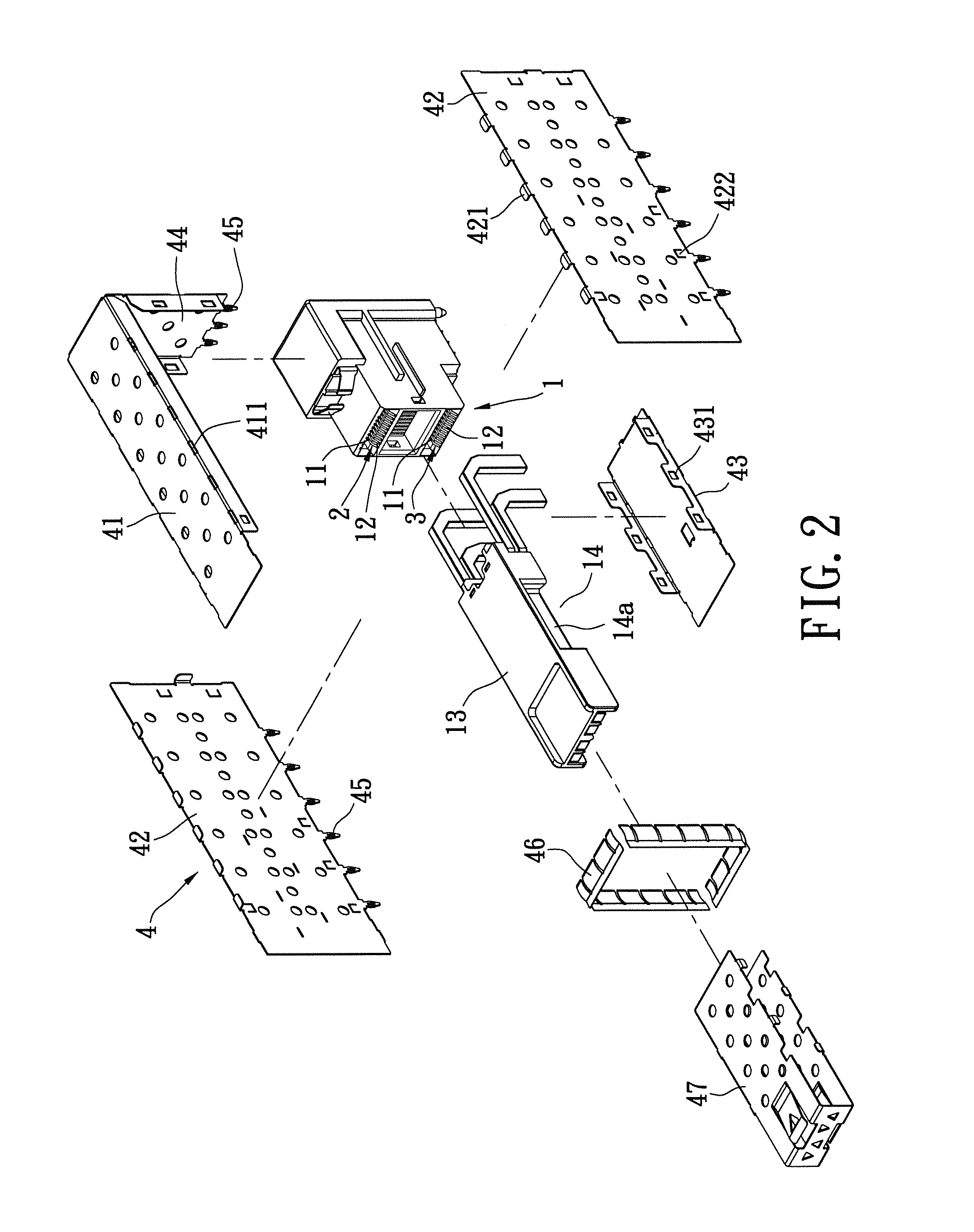 Small form-factor pluggable (SFP) connector structure and assembly thereof