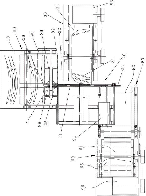 A two-way section feeding automatic flax scraping machine