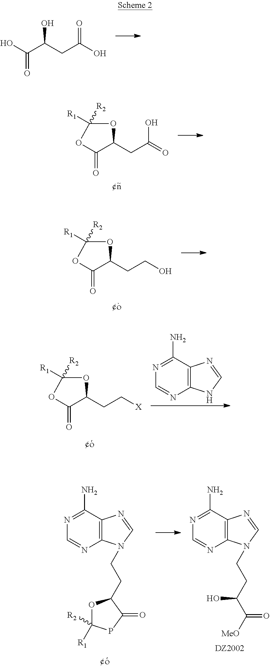 Method for preparing 4-(6-amino-purin-9-YL)-2(S)-hydroxy-butyric acid methyl ester