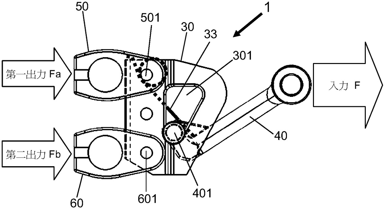 Dynamic force distribution device and its application in front and rear wheel devices with single hand brake