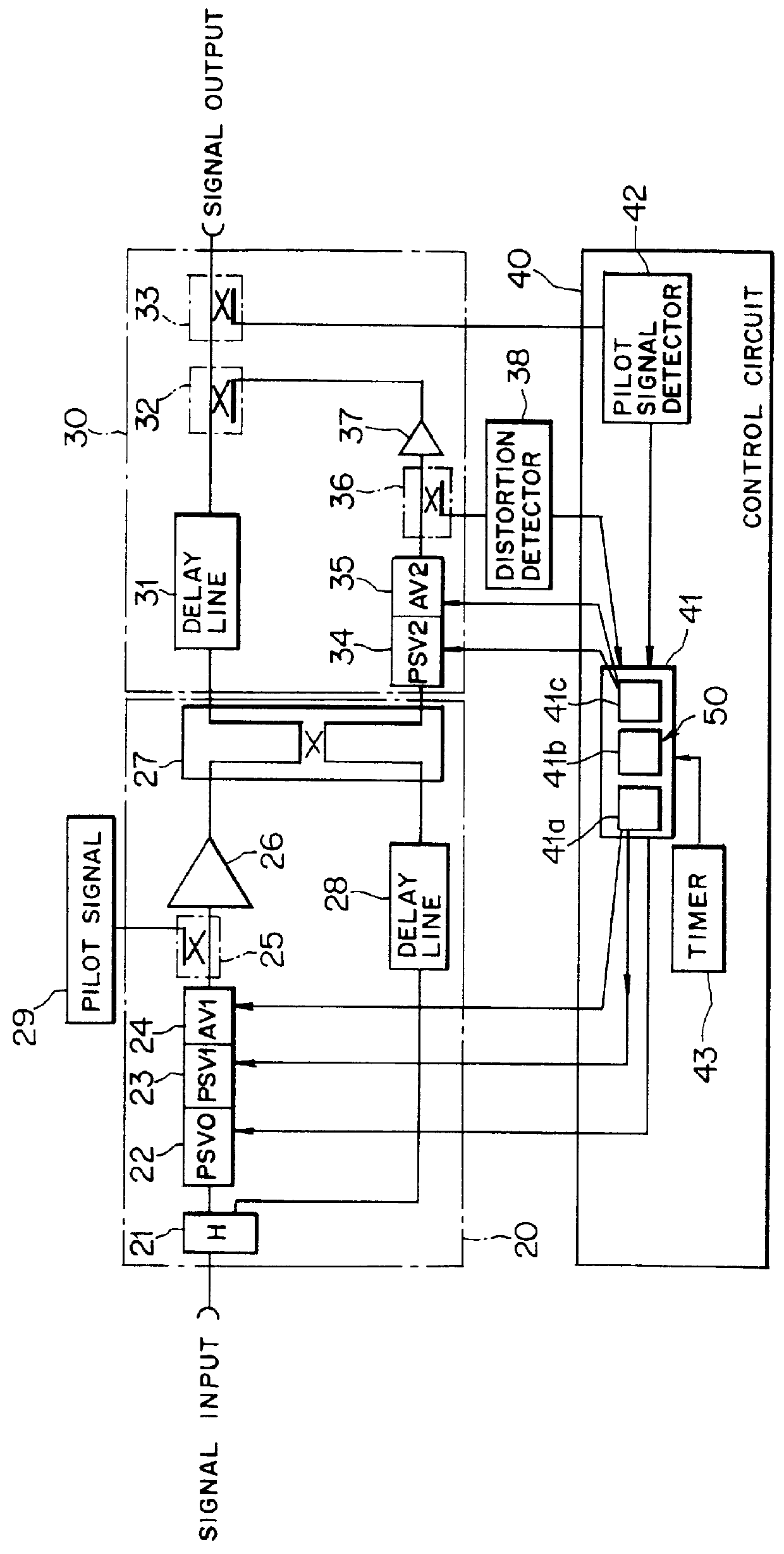 Feed-forward amplifying device and method of controlling the same and base station with feed-forward amplifying device