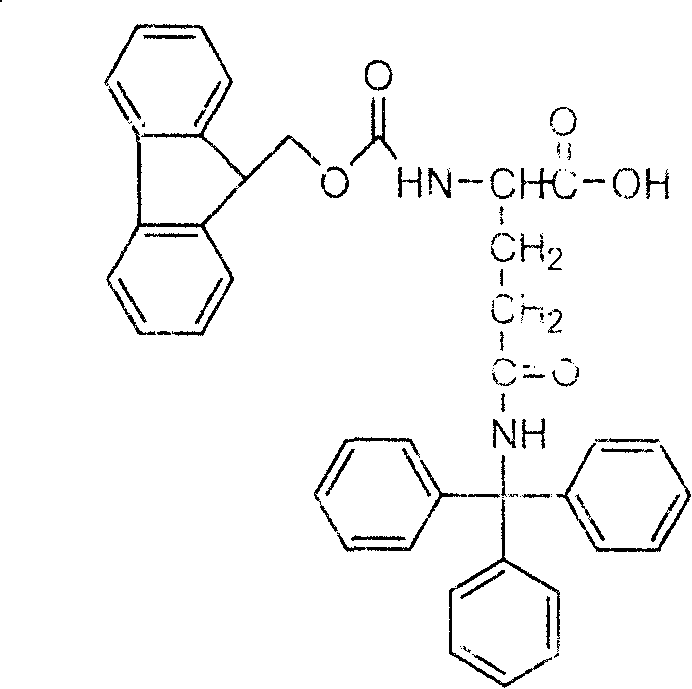 Method for synthesizing N-fluorene methoxycarbonyl-N-trityl-D-glutamine