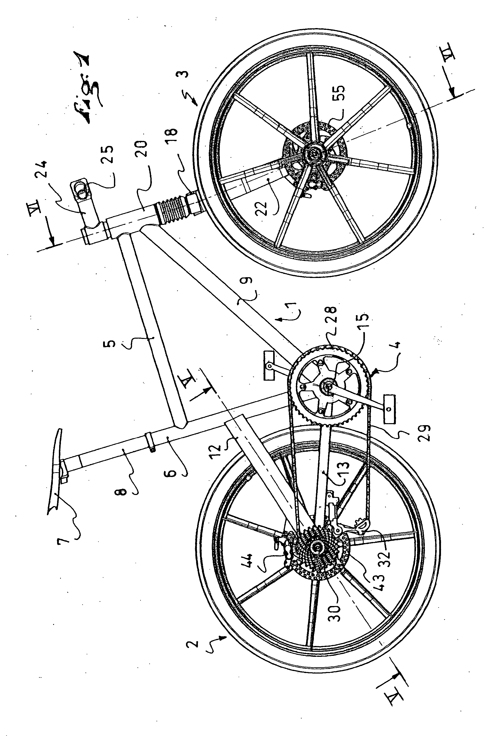 Wheel and a bicycle equipped with such wheel