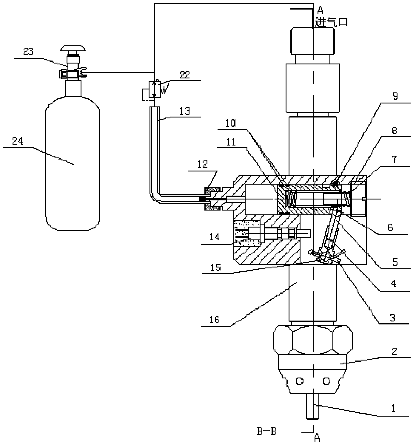 Line-type temperature-sensing self-starting extra-high-pressure fire extinguishing agent release device