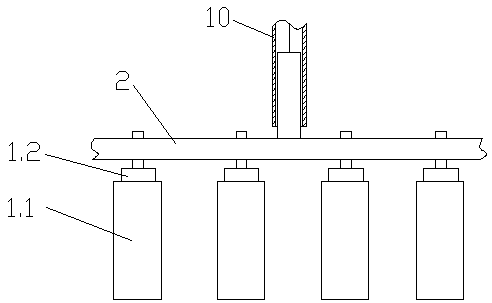 Device for manufacturing multi-row core autoclaved aerated concrete block
