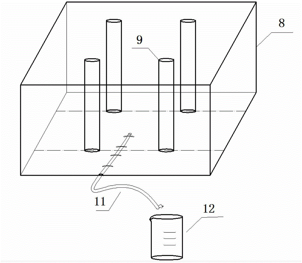 Pile-supported embankment transparent soil model testing device and method